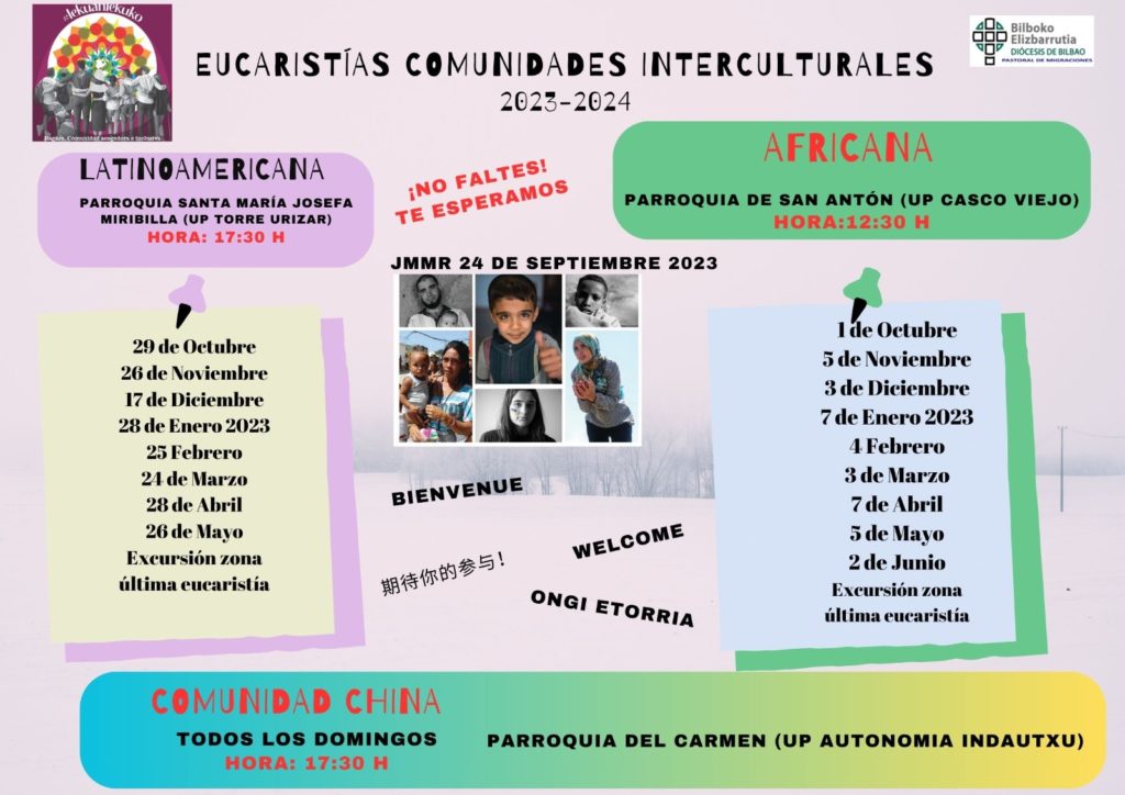 Calendario Eucaristias Comunidades Interculturales. Diocesis de Bilbao
