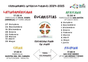 Calendario misas: africanas- Latinoamericanas- Chicas- Filipinas